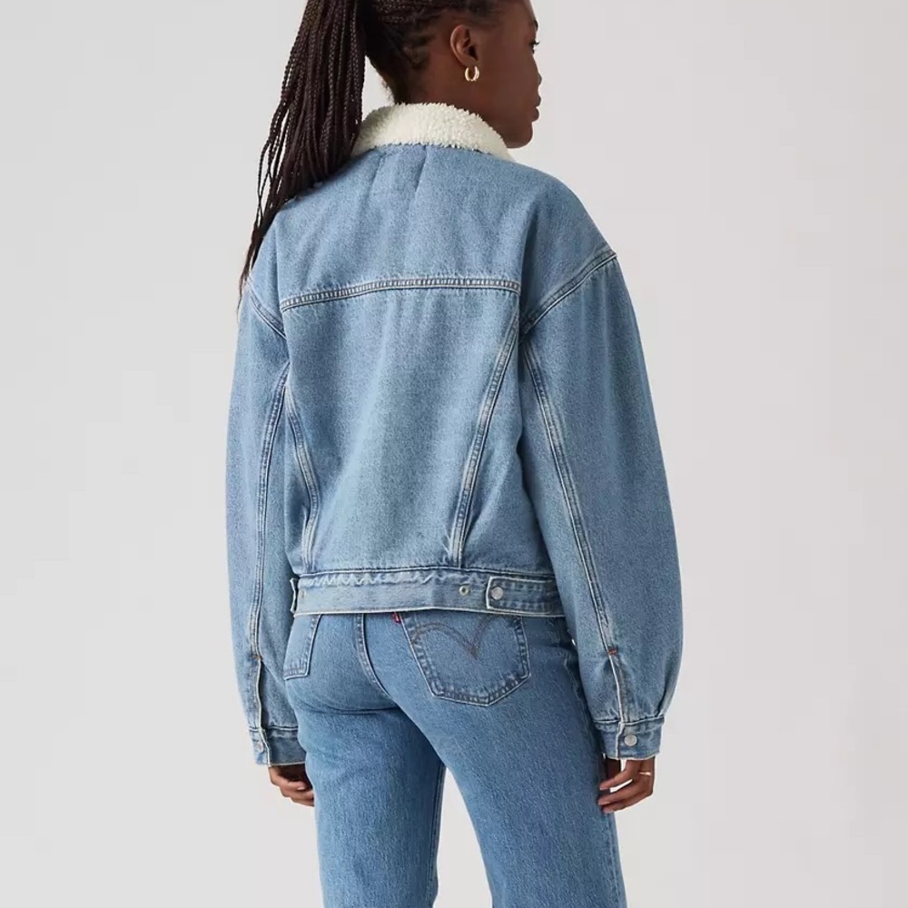 Levi's Light Blue Denim Sherpa-Lined Jacket - Picture 7 of 7